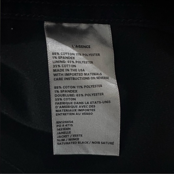 L’Agence Janelle Jacket in Saturated Black S - Picture 8 of 8